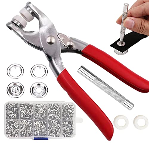 Druckknopf-Verschluss-Set, 150 Sets, 9,5 mm, Metallknöpfe, mit Zange, Druckknopf-Set, Druckknöpfe, kein Nähen, Fünf-Klauen-Schnallen-Werkzeug-Set für Bastel- oder Nähprojekte Druckknopf-Verschluss-Set, 150 Sets, 9,5 mm, Metallknöpfe, mit Zange, Druckknopf-Set, Druckknöpfe, kein Nähen, Fünf-Klauen-Schnallen-Werkzeug-Set für Bastel- oder Nähprojekte von Generisch