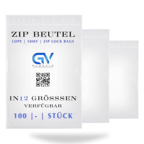 Druckverschlussbeutel - LDPE - Transparent - Wiederverschließbar - Plastiktüte - Polybeutel - Plastikbeutel 100 Stück 50mµ (100x150 100 Stück) von Generisch