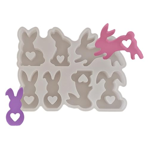 Easter Rabbit Mold, Reusable Animals Craft Molds, Silicone Home Decorations, 7 Cavities Silicone Mould, Soap Making Supplies, Silicone Easter Craft Molds, Resin Mold For Animals, Animal Shaped von Generisch