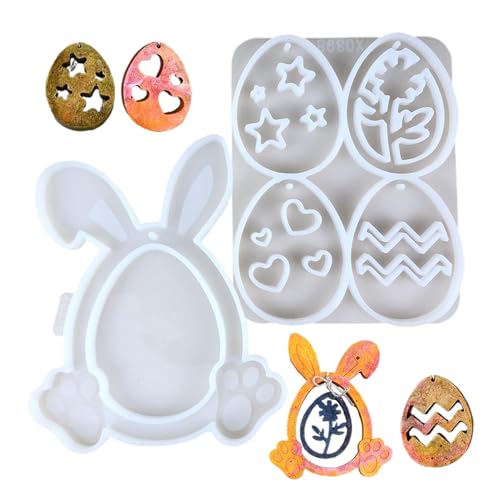 Easter Resin Molds | Epoxy Pendant Mold Set | Resin Egg Molds | Silicone Bunny Egg Resin Molds | Easter Decoration Resin Moulds Non Stick Exterior For Easter Decor von Generisch