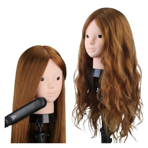 Echthaar Puppenkopf für Frisuren Mannequin Kopf Haar Training Kopf Zopf Friseur Praxis Haarstyling Kind Geschenk von Generisch