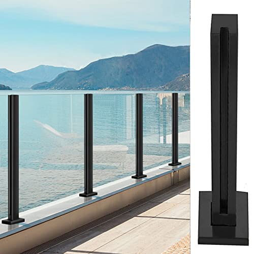 Edelstahl 5x5cm Vierkantpfosten für Glasgeländer Schwarze Klemme für Pool Terrasse & Terrasse Handlaufstütze für moderne Decks & Balkone Edelstahl 5x5cm Vierkantpfosten für Glasgeländer Schwarze Klemme für Pool Terrasse & Terrasse Handlaufstütze für moderne Decks & Balkone von Generisch