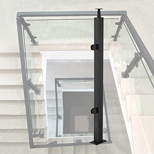 Edelstahl Glas Geländer Pfosten Kit für Indoor Flur Treppen mit schwarzer Balus Panel Klemme Komplettes Deck Geländersystem von Generisch