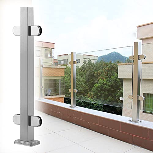 Edelstahl Glas Geländersystem für Balkon & Garten Indoor Outdoor Balustrade mit Klemme für Decks & Treppen Silber Mittelpfosten H6 Größe Edelstahl Glas Geländersystem für Balkon & Garten Indoor Outdoor Balustrade mit Klemme für Decks & Treppen Silber Mittelpfosten H6 Größe von Generisch