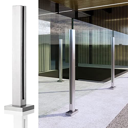 Edelstahl Glasgeländer Pfosten für Innen Korridor Treppen mit Glasscheiben Klemme Pool Geländer Garten Zaun Deck Geländersystem Außentreppe Villen Balkon Höhe 60 120 cm von Generisch