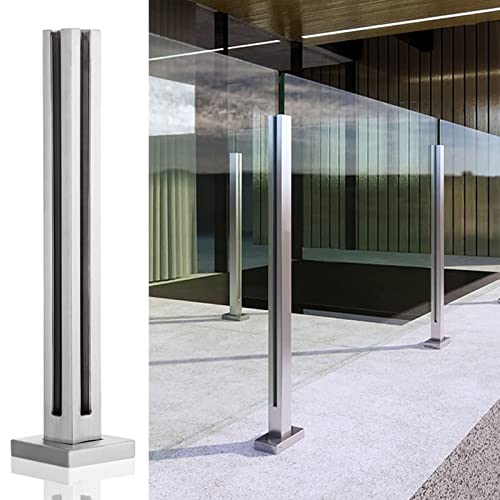 Edelstahl Glasgeländerpfosten für Innen Korridor Treppe Klemme Pool Geländer mit Glasplatten Gartenzaun und Deckgeländersystem für Außentreppen / Villen Balkon Höhe 60 cm 120 cm von Generisch