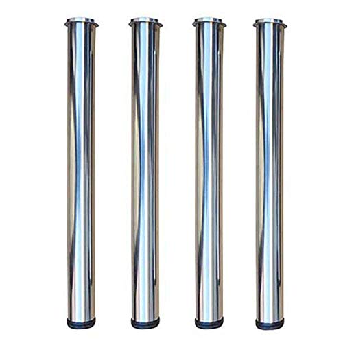 Edelstahl Metall Möbelbeine Verstellbare Küchentischfüße für DIY Schreibtisch Runde Glas Couchtisch Ersatzfuß Set von 4 (Silber) von Generisch