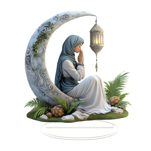 Eid Decor Tisch – Desktop-Dekoration, Mond Eid Tischschild Ornament | Eid Al Fitr Tischdekoration Tischdekoration Mondschild Dekorationen für Zuhause Eid Decor Tisch – Desktop-Dekoration, Mond Eid Tischschild Ornament | Eid Al Fitr Tischdekoration Tischdekoration Mondschild Dekorationen für Zuhause von Generisch