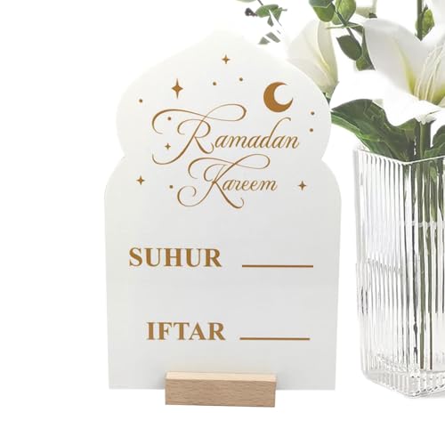 Eid Table Sign, Acrylic Tracker Date Festival Countdown Calendar, 20cm/7.9inch Star Moon Home Decor Table Sign for Eid Parties Supply, Eid Celebration Countdown Decor for Home and von Generisch