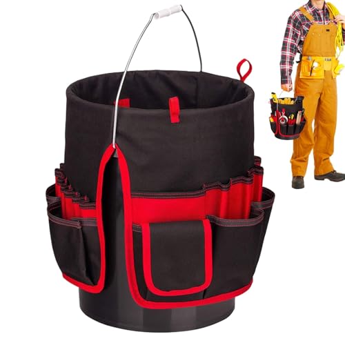 Eimer-Werkzeugtasche, Eimer-Werkzeug-Organizer-Tasche, kleine Garten-Werkzeugtasche, wasserdichter Eimer-Organizer, Gartengeräte-Organizer für Schraubendreher, Wasserwaagen, Zangen, Schraubenschlüssel von Generisch