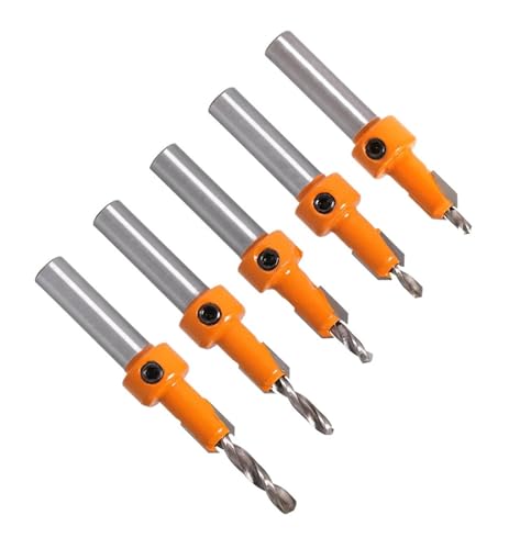 Ein Satz Senkbohrer for die Holzbearbeitung, for Anschrauben an einen Stufenbohrer mit Legierungskopf, selbstschneidendes Schraubenlochbohrwerkzeug for Holz(5PCS Center drill) von Generisch