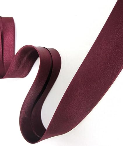 Einfassband - Schrägband - Satin - Breite 20mm - Bordeaux - Meterware von Generisch