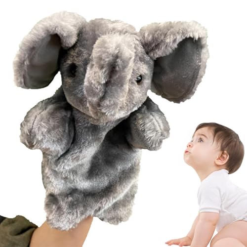 Elefantenhandpuppen, Tierpuppen, Plüschspielzeug mit hochwertigem Plüschstoff mit einem Spezial 26x15x5 cm/10.24x5.91x1,97 Zoll für Kinder Chidren Machen von Generisch