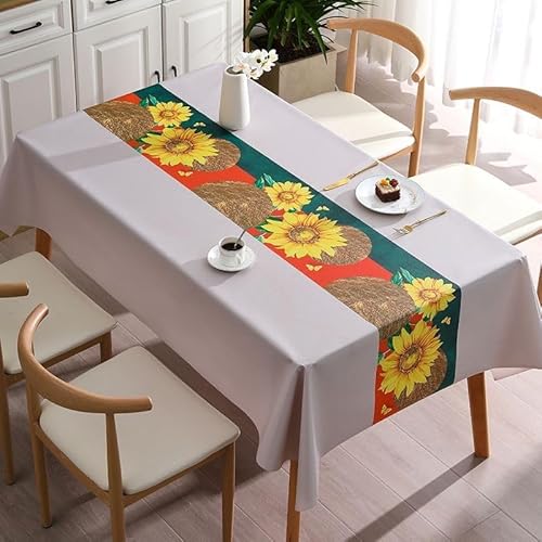 Elegante PVC-Tischdecke, rechteckig, 140 x 220 cm, pflegeleicht, abwischbar, wasserdicht, Wachstuchbezug für drinnen und draußen, Essen und Partys von Generisch