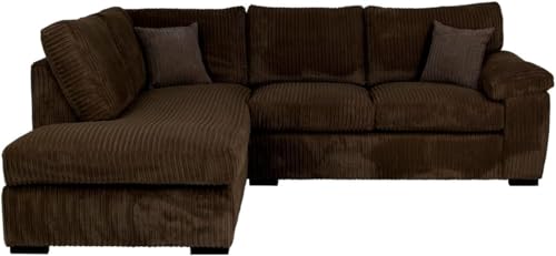 Elegantes L-förmiges 4-Sitzer-Ecksofa mit Plüschstoff-Polsterung, bequeme und stilvolle Wohnzimmermöbel für Lounge-Räume von Generisch