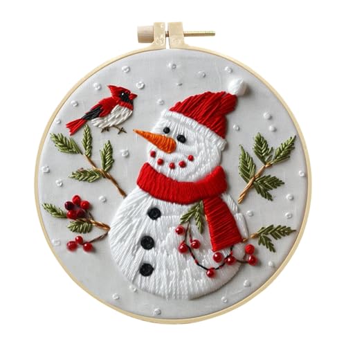 Embroidery Kit For Beginners, Christmas Embroidery Kits, Weihnachts-Stickset, Langlebige Sticksets Aus Baumwollleinen, Handgestempelte Sticksets Für Anfänger, Geeignet Für Zuhause, Büro, Schlafzimmer von Generisch