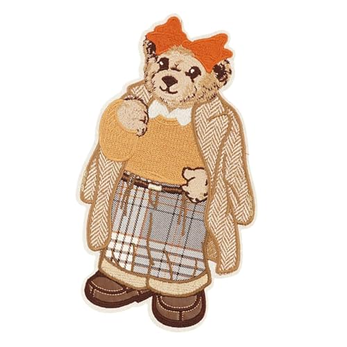 Embroidery Patches, Cartoon Bear Appliques, Sew-On Repair Patches, Decorative Handmade Embroidery Accessories for Backpack, Hat, Bag, and Craft Projects von Generisch