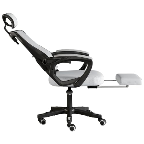 Ergonomischer Bürostuhl aus Netzstoff mit Fußstütze, Kopfstütze und Rückenlehne, um 360 Grad drehbar, Arbeitsstuhl, verstellbar, 90 bis 145 °, Computer-Chefsessel mit Rollen, Heimbüro, unverzichtbar von Generisch