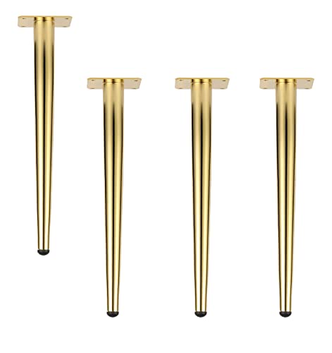 Ersatz-Möbelbeine aus Metall, verstellbare Kegel-Tischfüße für Sofa, Stuhl, Schrank, Couch, DIY-Projekte, 10–72 cm Höhe, 70 cm, goldfarben, 4 Stück Ersatz-Möbelbeine aus Metall, verstellbare Kegel-Tischfüße für Sofa, Stuhl, Schrank, Couch, DIY-Projekte, 10–72 cm Höhe, 70 cm, goldfarben, 4 Stück von Generisch