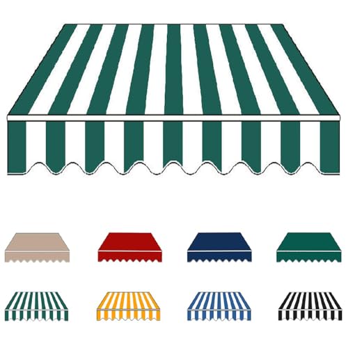 Ersatzstoff für Baldachin, 4 x 3 m, Ersatzmaterial, einziehbarer Markisenstoff für französische Türen, grün-weiß, 5 x 3 m Ersatzstoff für Baldachin, 4 x 3 m, Ersatzmaterial, einziehbarer Markisenstoff für französische Türen, grün-weiß, 5 x 3 m von Generisch