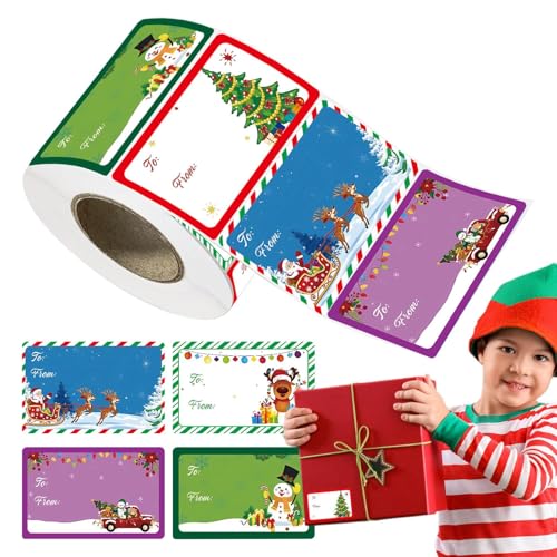 Etiketten, 400 x Weihnachts-Organisationsetiketten, selbstklebende Bastelpapier-Aufkleber, Organisationsetiketten, 7,5 x 5 cm, für Urlaub, Schulbedarf von Generisch