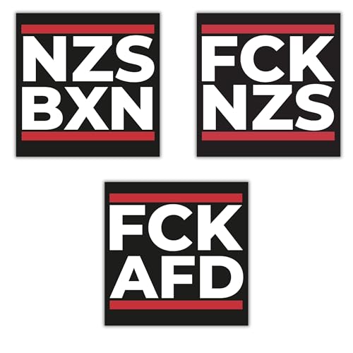 FCK AFD & FCK NZS & NZS BXN - 150x Aufkleber - Sticker - Set mit jeweils 50 Stickern - 5,2cm x 5,2cm - fck afd sticker fck nzs sticker aufkleber links von Generisch