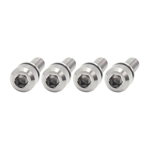 Fahrrad Lenker Vorbau Schraube Titan Bolzen Mit Unterlegscheibe M5 * 16/18/20mm Fahrrad Vorbau Schrauben Sattelstütze Klemme Befestigungs Teile(4pcs,M5x16mm) von Generisch