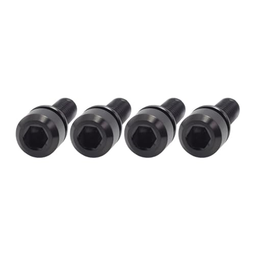 Fahrrad Lenker Vorbau Schraube Titan Bolzen Mit Unterlegscheibe M5 * 16/18/20mm Fahrrad Vorbau Schrauben Sattelstütze Klemme Befestigungs Teile(4pcs Black,M5x16mm) von Generisch