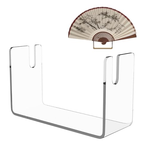 Faltbare Fächer, transparenter Acryl-Display-Sockel, dekorativer Display-Halter, Staffelei-Ständer für Handventilatoren, Präsentationsständer für Klappfächer, unverwechselbares Design für faltbare von Generisch