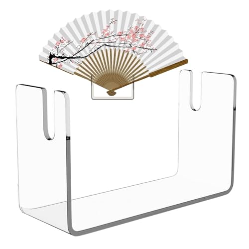 Faltbarer Fächerständer – transparenter Acryl-Handfächer-Halter – Staffelei Ständer für faltbaren Handventilator, dekorativer Display-Halter von Generisch