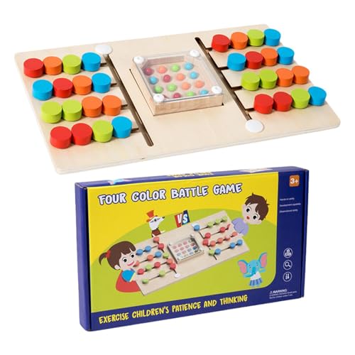 Farbabstimmungs-Puzzlespielzeug, Farbabstimmungsspiel aus Holz, Pädagogisches Tischspiel mit Holzperlen, Zwei-Spieler-Brettspiel, Vorschul-Lernspielzeug für, Mädchen, Kinder von Generisch