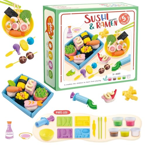 Farbteig-Spielzeug für Kinder, Farbteig-Set, Play Food Cooking Clay, Ton- und Modellierwerkzeug-Set, Art Clay & Dough, Spielknete-Set für Kinder, Mädchen und von Generisch