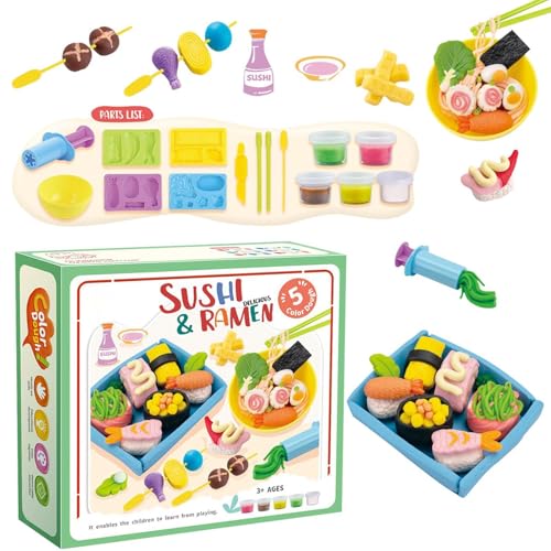 Farbteig-Spielzeug für Kinder, Farbteig-Set | Waffel-Pizza-Burger-Maker, Rollenspiel-Kochspielzeug - Ton- und Modellierwerkzeug-Set, Art Clay & Dough, Spielknete-Set für Kinder, Mädchen und von Generisch