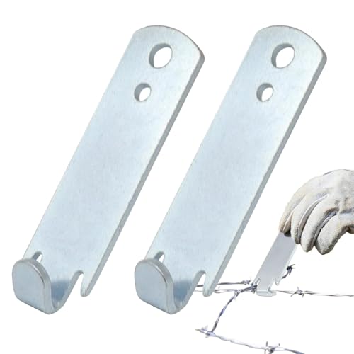 Fence Wire, Tightener Tool, 2x Sturdy Steel T-Post Clips, Ergonomic Twisting Construction, Wire Twisters For Rustproof (Heavy-Duty), Ideal For Forestry, Pasture, 3.3x0.9in von Generisch