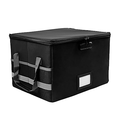 Feuerfeste Dokumentenbox, feuerfeste Box mit versiegelter, wasserdichter Aktenbox, große Kapazität, Akten-Organizer-Box, Akten-Safe, tragbarer Griff, sicher, zusammenklappbare Box, Zuhause, von Generisch