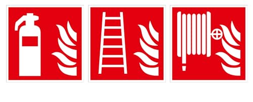 Feuerlöscher-Brandschutz-Schild-Kunststoff + Folie-15 x 15 cm + 20 x 20 cm-Warnschild-Hinweisschild-Türschild (2500-15 x 15 cm Folie) von Generisch