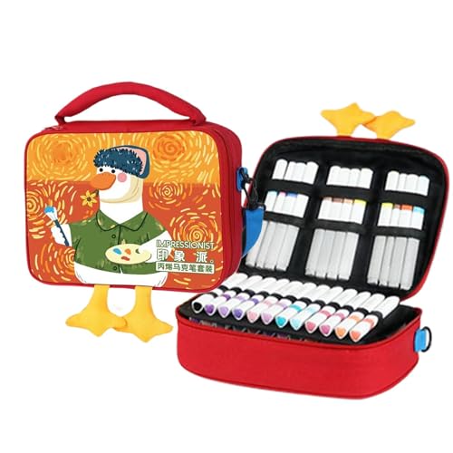 Filzstifte zum Ausmalen | Filzstifte Set | Zeichenstifte Set für Kinder - Waschbare Marker Set mit Entenetui | Filzstifte zum Ausmalen für Kunstmaterialien 48 von Generisch