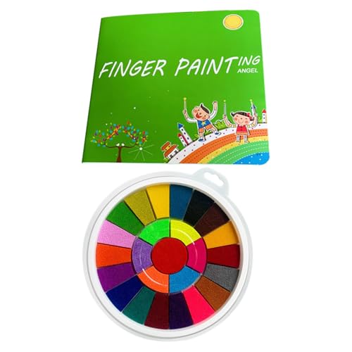 Fingermalset für Kleinkinder, ungiftiges, waschbares 25-Farben-Set, waschbare Fingerfarbe für Kinder, Fingerzeichnungsspielzeug mit Malbüchern, schmutzfreies Fingermalen, lustiges Fingermalset von Generisch