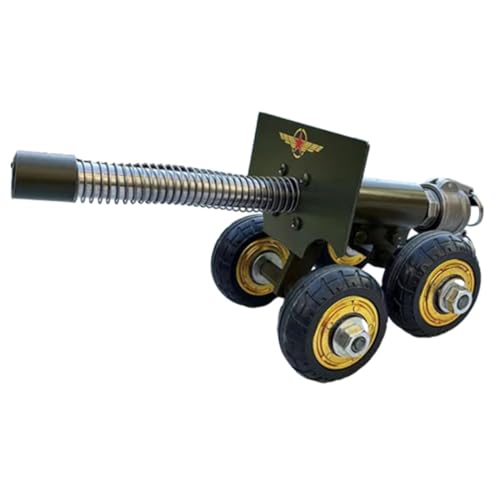 Firecracker Artillery Cannon, Edelstahl Kanone Modell Feuerwerkskörper Launcher Artilleriekanone, Militärbegeisterte Geschenke (Grün 4 Räder) von Generisch