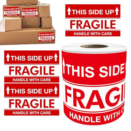 Fragile Stickers Shipping, Fragile Tape Labels 7.5x12.5in Waterproof Mailing Sticker, Portable Sticky Clear Design, Warning Stickers for Packaging, 1pack von Generisch