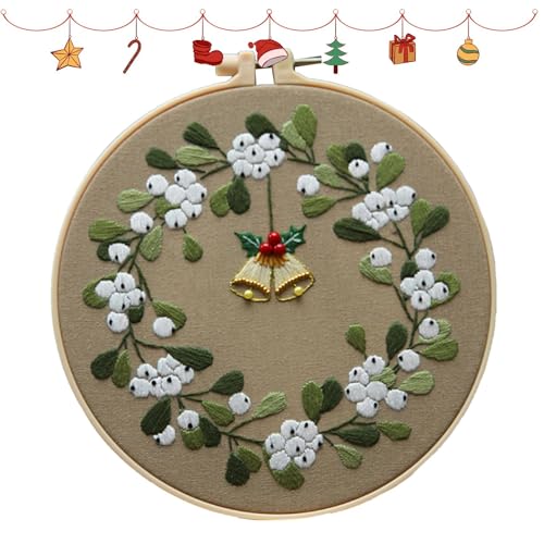 Frohe Weihnachten Stickset Ornamente | Weihnachtsmann-Stickset | Stickset Weihnachtsstrümpfe für Erwachsene und Kinder von Generisch