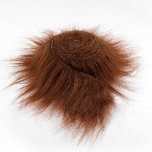 Furry Faux, Fell Stoff Kunstfell Basteln, 2x60 Inch Shaggy Craft Plush Plüsch Precut Strips für Gnome Beard Santa Hair DIY Basteldekoration Braun von Generisch