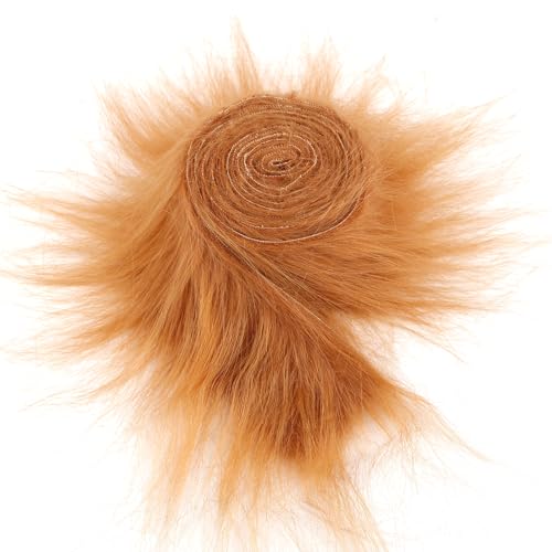 Furry Faux, Fell Stoff Kunstfell Basteln, 2x60 Inch Shaggy Craft Plush Plüsch Precut Strips für Gnome Beard Santa Hair DIY Basteldekoration Orange von Generisch