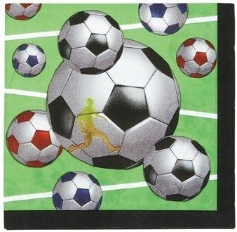 Fußball-Servietten, 16 Stück, 33 x 33 cm, 2-lagig von Generisch