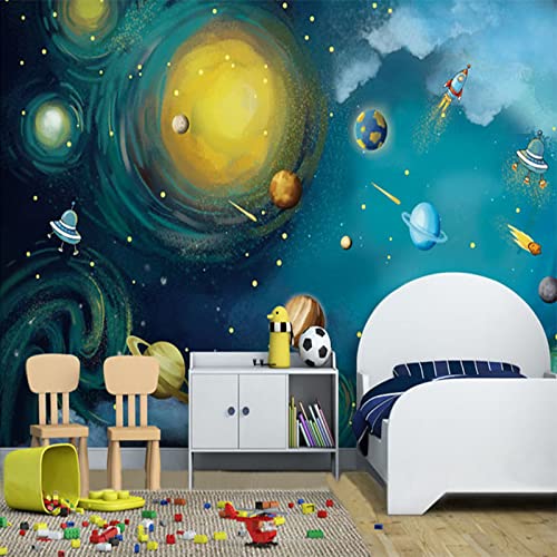 Galaxie-Universum-Wandaufkleber, groß, abnehmbar, Cartoon-Poster für Kinderzimmer, Dekoration, 495 x 353 cm von Generisch