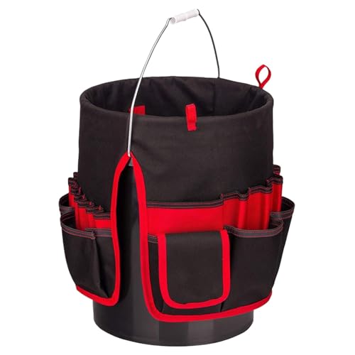 Gartengeräte-Eimer-Organizer – multifunktionale Werkzeug-Gürteltasche mit mehreren Taschen, Oxford-Stoff, wasserdichter Eimer-Organizer, Gartengeräte-Organizer für Schraubendreher, Ebenen, Zangen, von Generisch