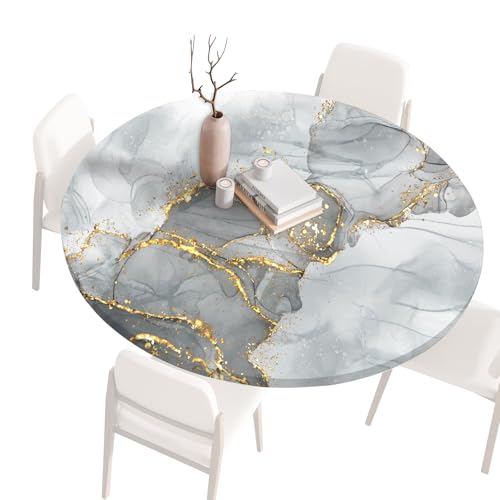 Gartentischdecke Rund Tischdecke Rund 140 120 80 60 cm, Spanntischdecke Rund Tablecloth, Tischdecke Rund Outdoor Abwaschbar Tischtücher, Round Table Cloth, Runde Tischdecke für draußen 120cm H von Generisch