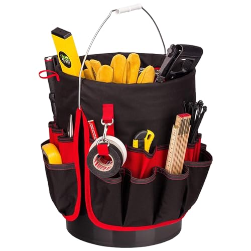 Gartenwerkzeug-Organizer-Tasche | Multifunktions-Werkzeuggürteltasche Mit Mehreren Taschen | Wasserdichter Eimer-Organizer | Gartengeräte-Organizer Für Schraubendreher, Wasserwaagen, Zangen Und Schrau von Generisch