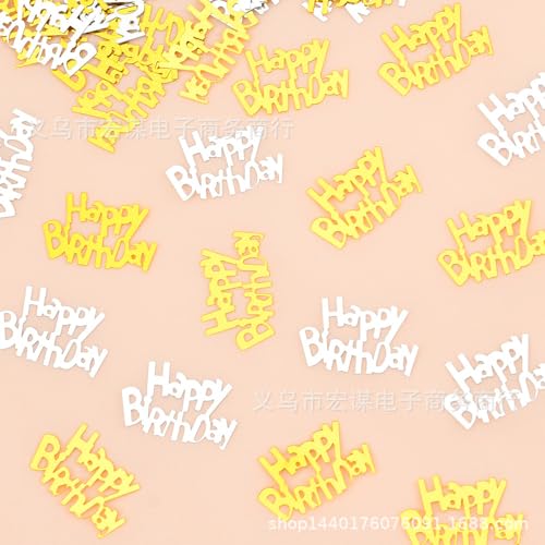 Geburtstag Glitzer Happy Birthday Party Werfen Konfetti Der Kindergeburtstag Veranstaltungsort ist mit Partyzubehör ausgestattet, Füße Wimpelkette Banner (Gold, Einheitsgröße) von Generisch