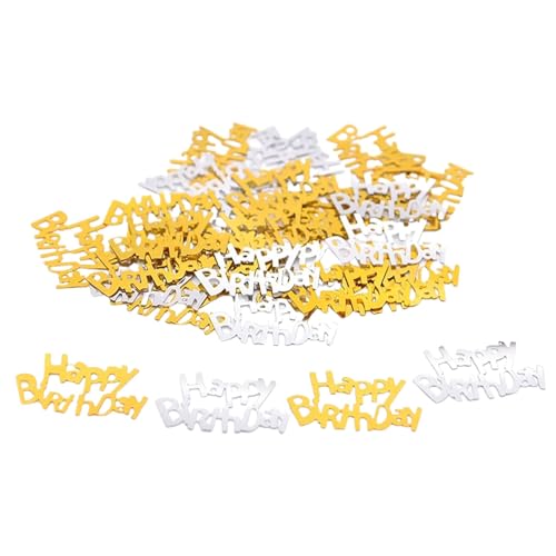 Geburtstag Glitzer Happy Birthday Party werfen Konfetti Der Kindergeburtstag Veranstaltungsort ist mit Partyzubehör ausgestattet HcV712 (Gold, Einheitsgröße) von Generisch